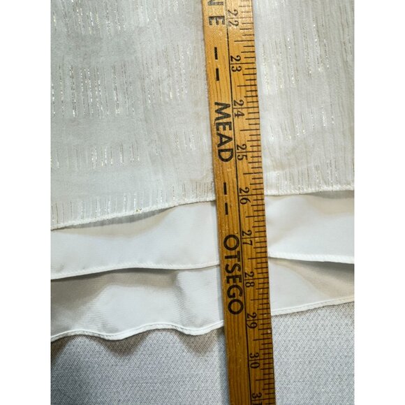 White House Black Market Women's Silk Halter Neck Blouse Size 6 Cream Sleeveless - Picture 9 of 10